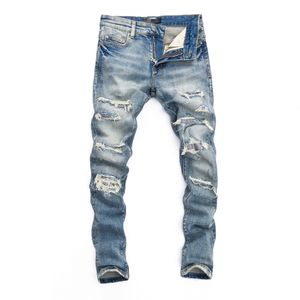 Jeans imprimés en été jeans de haute qualité randonnée pantalon pantalon déchiré hip hop high street religion pantalon de marque violette jeans talon