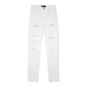 Jeans imprimés en été pantalon de haut qualité pantalon knoue skinny roire de jean raide classique Solide rythme