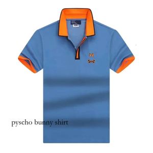 Summer Psy Bunny Men Polo Polo Fashion Imprimé Skull Skull Adpel Breathable Casual Tees Tops Slim Fit Breathable Animal Imprimé à manches courtes Hip Hop Mens T-shirts 569