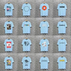 Zomer paars shirt paars merk shirt ontwerper t shirt heren dames grafisch tee outdoor casual t-shirt tour tshirts man tops maat s-xl blauw kleurrijke t-shirt shorts