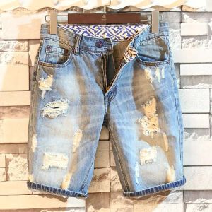 shorts pourpre été shorts en jean pour hommes jeans violets shorts de style décontracté tissu de coton lavage vintage street street à la mode Hip Hop Hole Designer Jeans Shorts