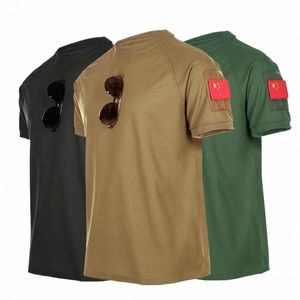 Été T-shirts à séchage rapide Plain Man O-Cou à manches courtes Sports de plein air T-shirt tactique avec prix usine x1xB #