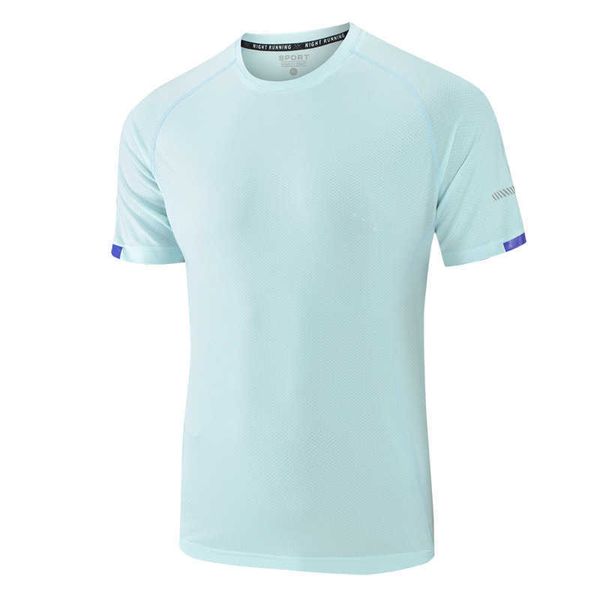 Camiseta de secado rápido de verano Hielo Hielo Mensor sólido Color sólido