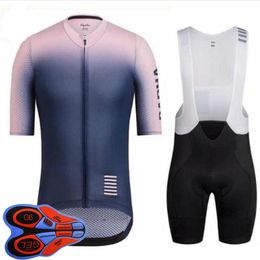 Été RAPHA Team Hommes Manches courtes Cyclisme Jersey Cuissard Set VTT Vélo Uniforme Outdoor Sportwear Ropa Ciclismo S21040630