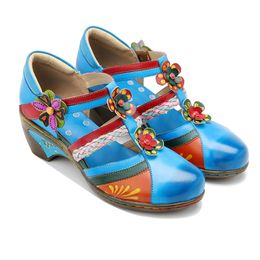 Sandales de contraste de printemps rétro d'été et couleurs super confortables Four Seasons Brogue Shoes 2 28 8