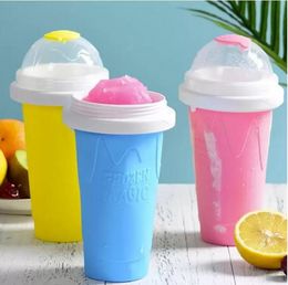Zomer herbruikbare aangepaste siliconen beker Creative Cream Squeeze Slushy Maker Ice Cups G0609
