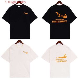 Rhude – T-shirt manches courtes pour hommes et femmes, ample, Simple et élégant, avec impression de lettres orange, nouvelle Collection d'été 2023