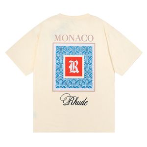 Summer Rhude T-shirt Mens Designer Shirts décontractés Homme Womens Tees Sleeves Top Sell Men Hop Hop Vêtements Us Taille S-2XL