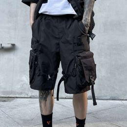 Zomer lint shorts functionele multi-pocket overalls tactische militaire jogger vrachtbroek herenkleding Haruku streetwear