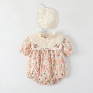 Barboteuses d'été bébé vêtements nouveau-nés avec chapeau infantile nouveau-né barboteuse fille costume salopette vêtements combinaison enfants body pour bébés tenue i5yZ #