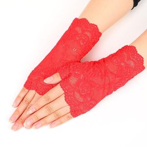 Vente d'été marin danse longs gants sans doigts femmes Sexy dentelle dames demi doigt résille élégant maille Mitten8pairs/16 pièces