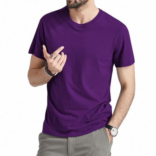 Vente d'été T-shirts Homme Garçon T-shirts Hommes T-shirt Femme Plaine Marque Solide Cott Sport Violet Fille Court Top T-shirts Femme Dame s7Nk #