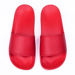 Sandales et pantoufles d'été pour hommes et femmes, pantoufles de bain en plastique à usage domestique, rouge