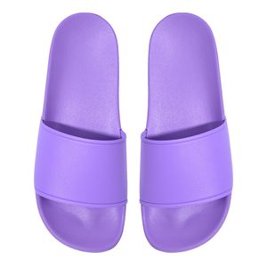 Sandales et pantoufles d'été pour hommes et femmes, en plastique, à usage domestique, plates, souples, décontractées, chaussures violettes