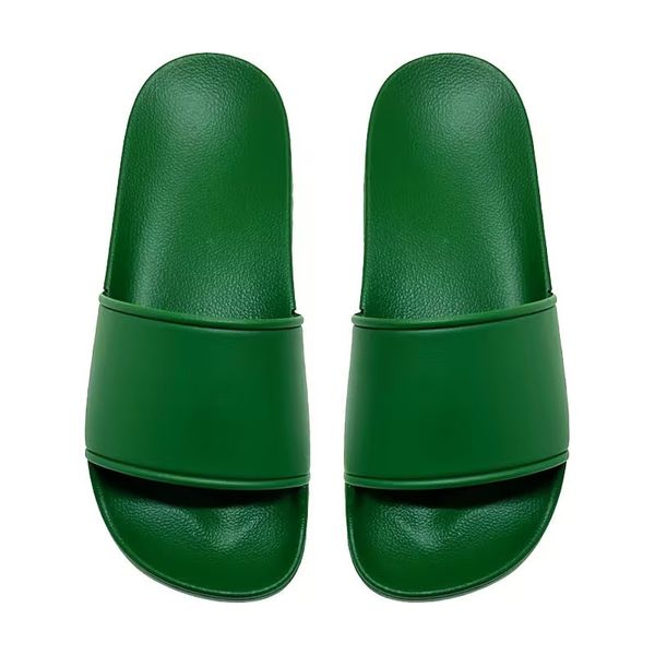 Sandales et pantoufles d'été pour hommes et femmes, pantoufles de bain en plastique à usage domestique, gris vert foncé