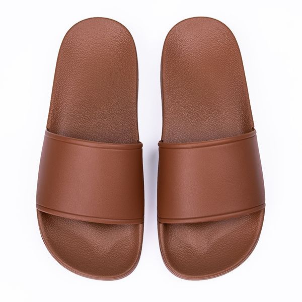 Sandales et pantoufles d'été pour hommes et femmes, pantoufles de bain en plastique à usage domestique, gris marron