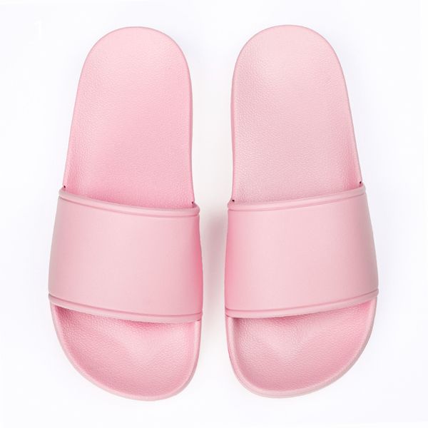 Sandalias y zapatillas de verano para hombres y mujeres, sandalias casuales planas y suaves de plástico para uso doméstico, color rosa