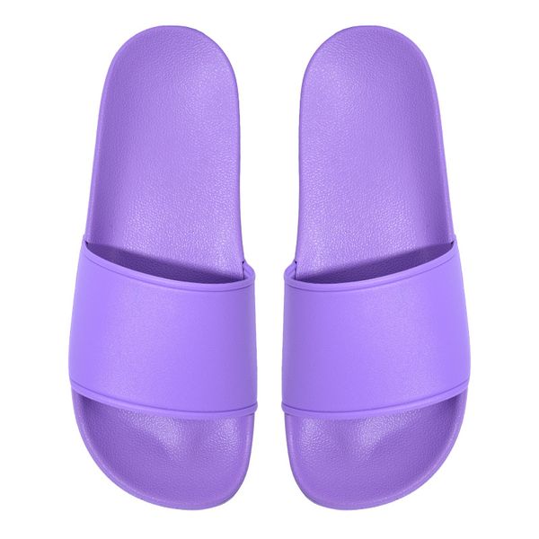 Sandales et pantoufles d'été pour hommes et femmes, en plastique, à usage domestique, plates, souples, décontractées, chaussures violettes