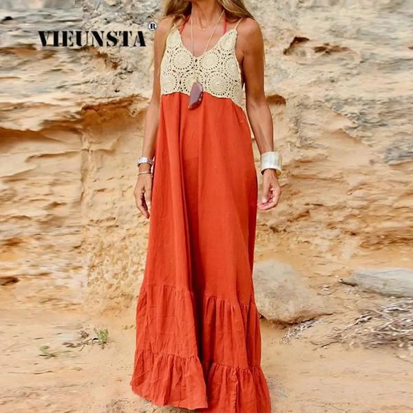 Summer Seaside Beach Holiday Bohemia Jupe Femmes Two Piece Set Fashion Loose licou robes à broderie