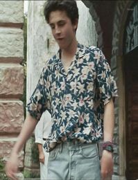 Zomerseizoen Men039S Short Sleeved Floral Shirt Call Me By Your Name Movie Timothy Same Loose Printed Short Sleeveved Shirt138614988232318