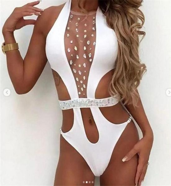 Été voir à travers les maillots de bain Bikini pour les femmes lettre maillot de bain pansement maillots de bain Sexy maillots de bain une pièce Sexy93799766978259