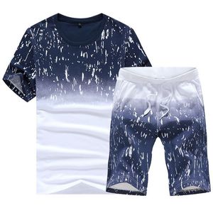 Summer Set Hommes Casual Beach Costumes à manches courtes 2PCS Sweatsuit + Shorts Mode Survêtement 2020 Hommes Sportsuits T-shirt + Shorts CX200730 03