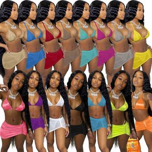 Sweet Womens Sweetwear 3 pièces Bikini Set Fashion Skinny Sports soutien