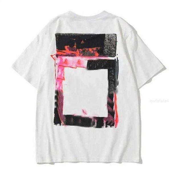 Camisa de verano para hombre diseñadores para mujer off tees tops casual luxurys ropa streetwear manga polos camisetas s-x rosa blanco 53qc