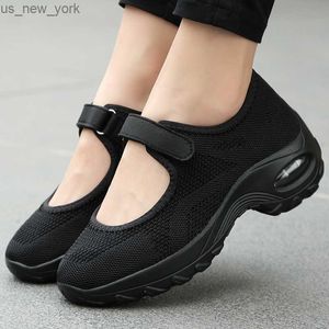 Chaussures d'été femme baskets noir décontracté plate-forme respirante femmes chaussures de marche coussin d'air doux grande taille 35-42 L230518
