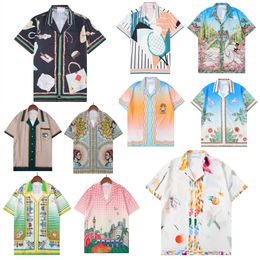 Été à manches courtes chemises de créateur hommes mode coloré imprimé fleuri robe chemise homme décontracté taille asiatique M-3XL JFS1