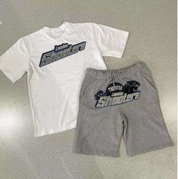 T-shirt à manches courtes d'été pour hommes Shorts Trapstar Designer Tshirt American Hip Hop Sweat-shirt en coton Pantalon surdimensionné Pull Tee Survêtement Deux pièces 1008ESS