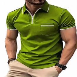 Camisa de polo de solapa básica de manga corta de verano Camiseta casual para hombre Top grueso Caballo absorbente de sudor h8Br #