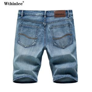 Shorts d'été Jeans hommes pantalons denim extensible des design de mode bleu foncé jeans jeans slim jeans court hombre 240412