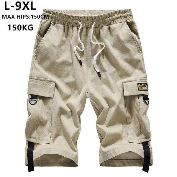 Shorts d'été hommes Cargo marque courte Bermuda Hombre 6XL 7XL 8XL 9XL hommes Corto Hip Hop Hiphop garçons décontracté adolescents Ropa