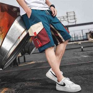 Zomer Shorts Heren Casual Sports Cargo Middle Broek Mode Effen Kleur Losse Dunne Multi Pocket Sweatpants Mannen S-4XL 210713