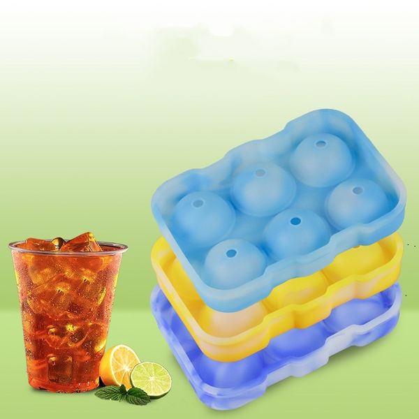 Summer Silicone Ice Maker Family Bacs à crème glacée pratiques 6 Spherical Whiskey Wine Ice Maker T500945