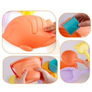Silicone Soft Baby Beach Toys Kids Mesh Sac Bath Play Set Place Party Charit Ducks Bucket Sand Moules Moules d'outil