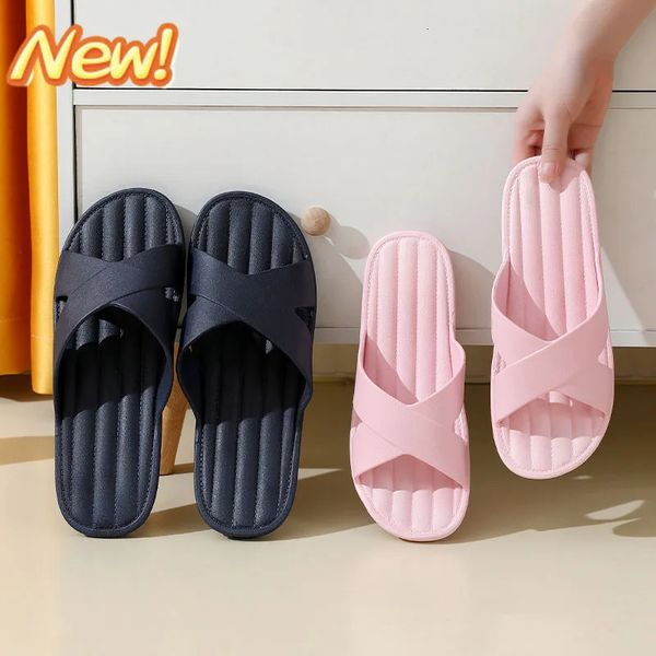 Simplicidad de verano Sandalias de playa Baño de moda Home innyslip Sodos suaves zapatos planos PVC 240410