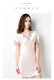 Vêtements de nuit d'été nouvelles femmes Spaghetti sangle chemise de nuit Sexy dentelle garniture soie jarretelle jupe décontracté quotidien femme Lingerie 05