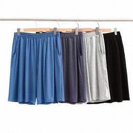 Shorts de vêtements de nuit d'été pour femmes - Pantalon court en coton modal avec taille élastique - Pyjama de couleur unie - PJS décontracté n30X #