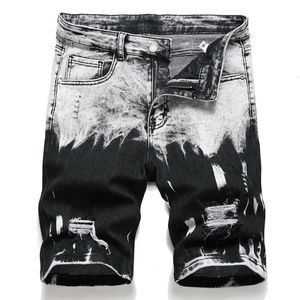 Été mince Stretch hommes jean court à la mode rétro Do Design Denim Shorts Streetwear 98% coton Cargo Shorts mâle 240325