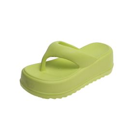 Zomerpantoffel EVA hoge hak dikke zool visgraatpantoffels voor dames thuis antislip slippers groen