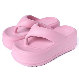 Zomerpantoffel EVA hoge hak dikke zool visgraatpantoffels voor dames thuis antislip slippers roze