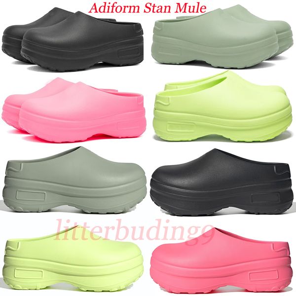 Pantoufles d'été chaussures de plage femmes argent vert noyau noir sabots Adiform Stan Mule sandales décontractées sans lacet fille mode diapositives plate-forme extérieure Mule