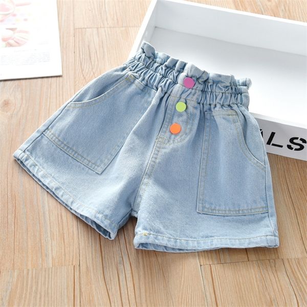 Été couleur unie enfants enfants bébé enfant en bas âge filles vêtements Denim Shorts pantalons pour longs jeans casseroles automne 220419