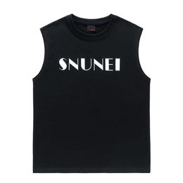 Couleur solide d'été Cool Vanks pour femmes rétro American Fashion Brand Ins Sport Street Trend Letter Vest sans manches T-shirt pour hommes et femmes S-3XL