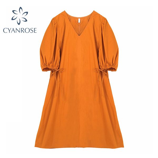 Été solide Mini Mini robe Femmes manches courtes Col V eley Casual Robes Coucheuse coréenne Femme Élégante plage Vestidos 210417