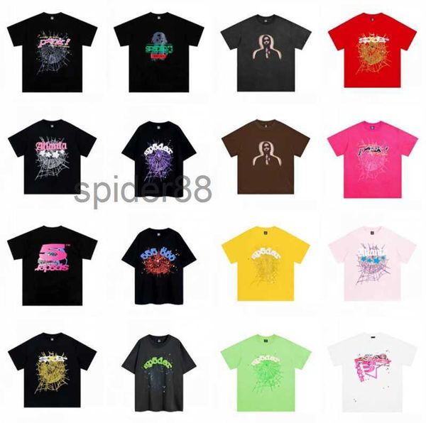 Verano Spider camiseta Tees Moda para hombre para mujer Diseñadores Sp5der T Shirts Tops de manga larga Camisetas de algodón Ropa Polos Ropa corta de alta calidad 6GMW