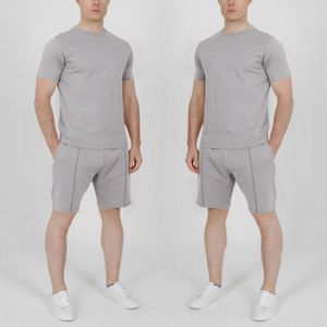 Zomer Sport Fitness Homewear Heren Shorts Mouwen T-shirt + Pant 2 Stuks Broek Sets Dagelijkse Kleding Mannelijke Pakken voor Mannen Trainingspak