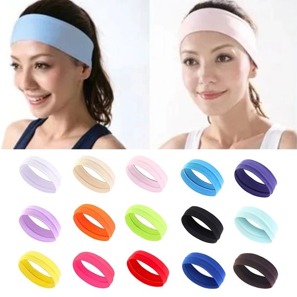 Summer Sports Dademys para mujeres Fitness Run Bandanas de yoga Color sólido Bandas de cabello elástico Accesorios para el cabello del cabello 2023